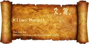Klimo Margit névjegykártya